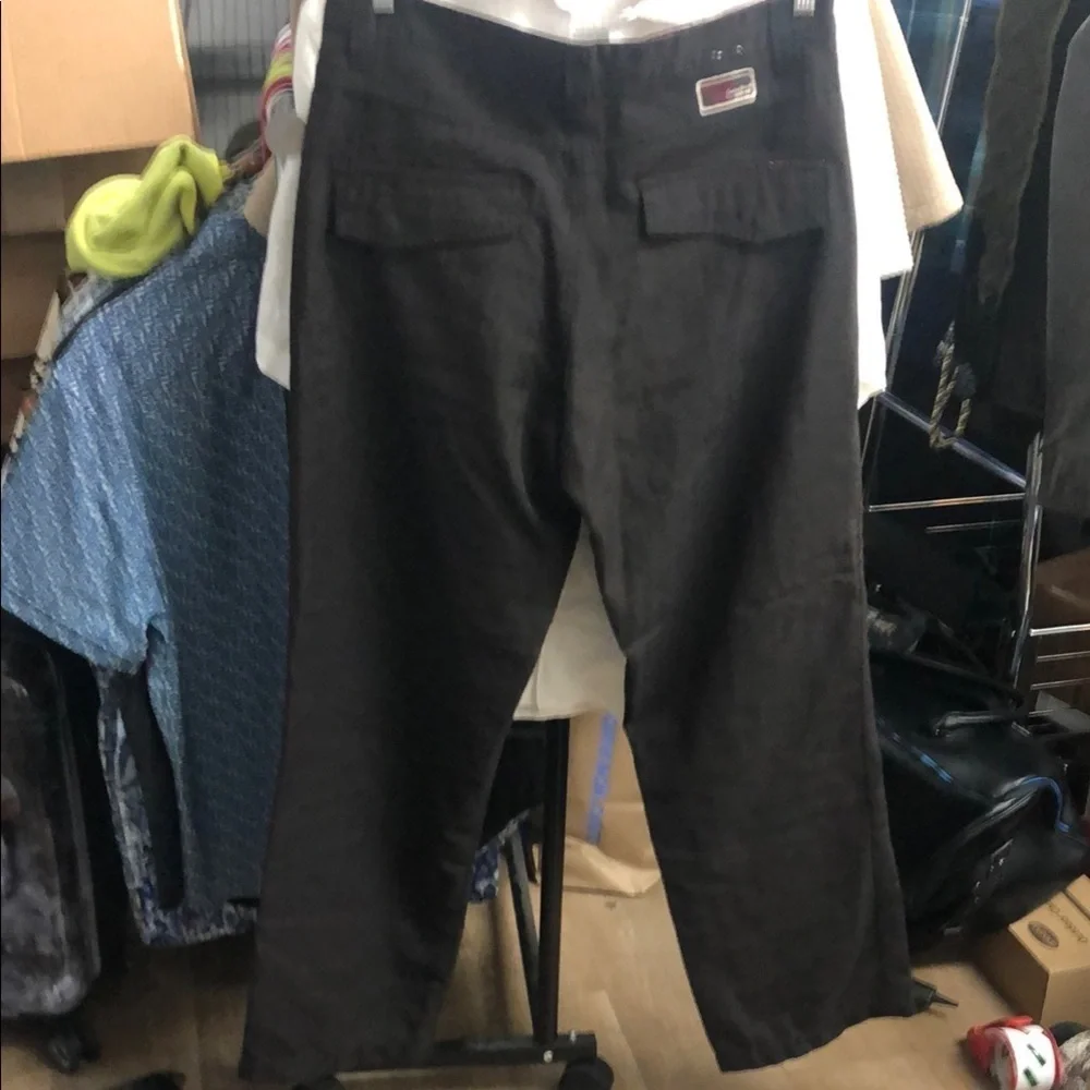 Anchor Blue Vintage Black Chinos with Red and Blue Stripes Relaxed Fit